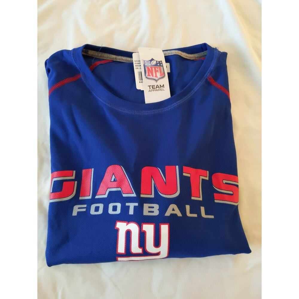 NFL Team Apparel Blue New York Giants Football XXL Short Sleeve NWT
